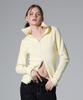 REEMNIK High-Neck Two-Way Zip-Up Ribbed Knit Top [Yellow]