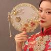 Handheld Bride Group Fan Hand Embroidered Fan  for Bride Wedding Xiuhe Dress Hanfu Accessory