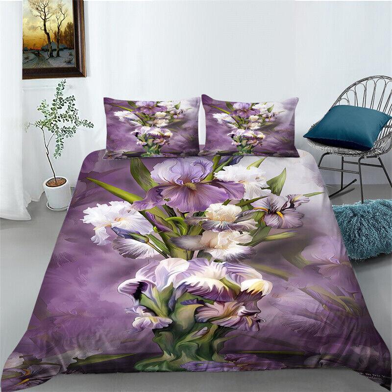 3D Flower Pattern Bedding Quilt/Duvet/Doona Cover Set Pillowcase