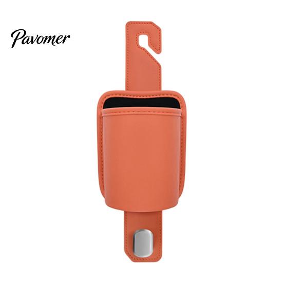 Hidden Car Organizer Leather Door Cup Holder, Multifunctional Vehicle Drink Hanger Holder for with Headrest Hooks, Window Drinks Phone Universal