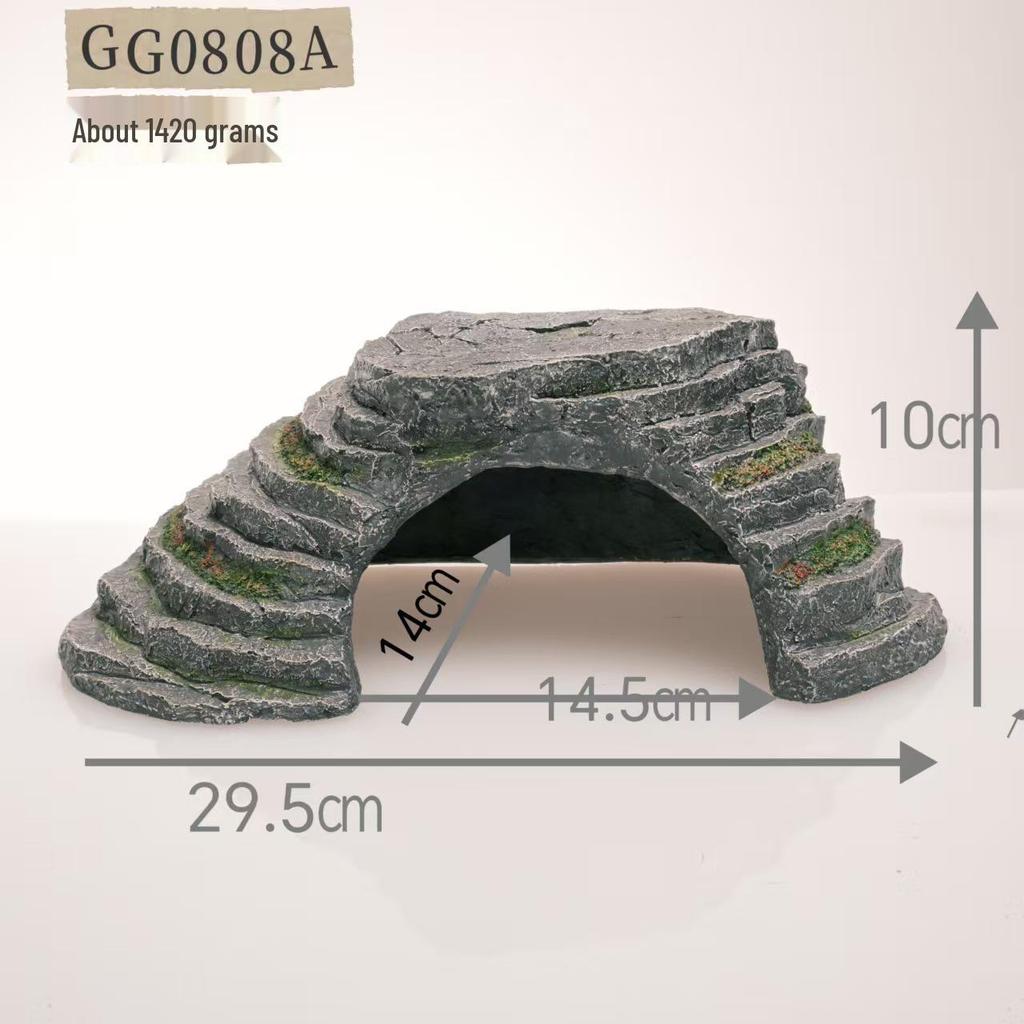 Piattaforma per prendere il sole per tartarughe d'acquario e Roccioso Nascondiglio per Rettili