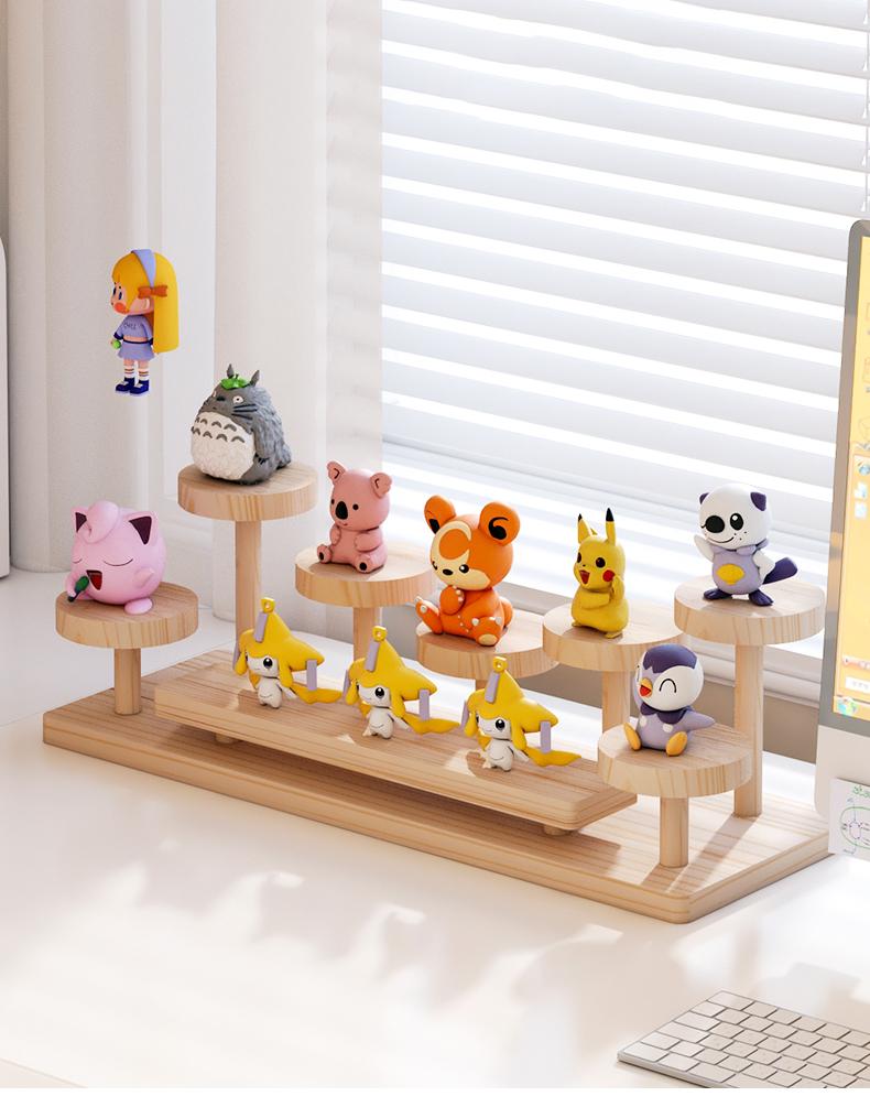 Wooden Display Stand Wood Cupcake Stands for Display Craft Funko Action Figures,Table Display Stand for Vendors Wood Riser