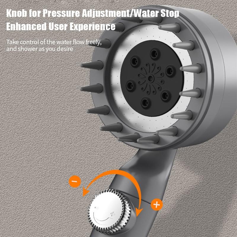 Universal Pressurized Water Saving Shower Spreader Handheld Shower Water Head With Filter Cotton Core 3 Mode Bathroom Accessories