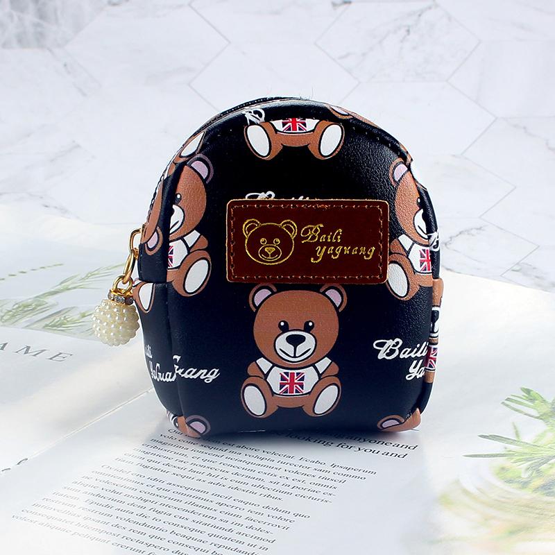 Cute Cartoon Bear Coin Purse For Girls Kawaii Mini Wallet Credit Card Holder