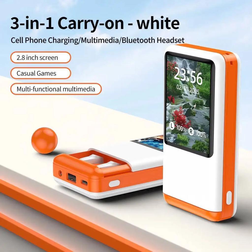 TouchScreen Bluetooth Earphones with Power Bank Multimedia 3-in-1 HIFI Stereo Tws Earbuds For Music & Gaming