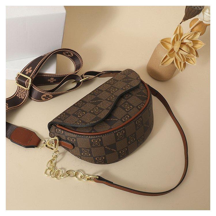 Tekstur Salveske for kvinner Elegant håndveske for damer Stor kapasitet Mote Kvinne Trend Utskrift High-End Skulder Messenger Bag