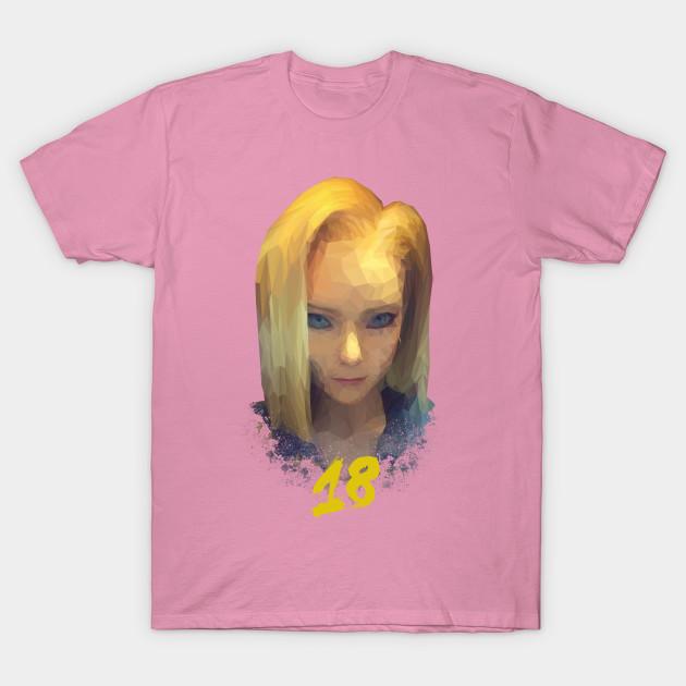 T Shirt Women Android 18 Low Poly Harajuku Print Kawaii Tshirt Summer Short Sleeve Female T-Shirt Top Tee