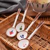 Long-Handled Ceramic Strawberry Spoon - Cute Cartoon Design for Kids
