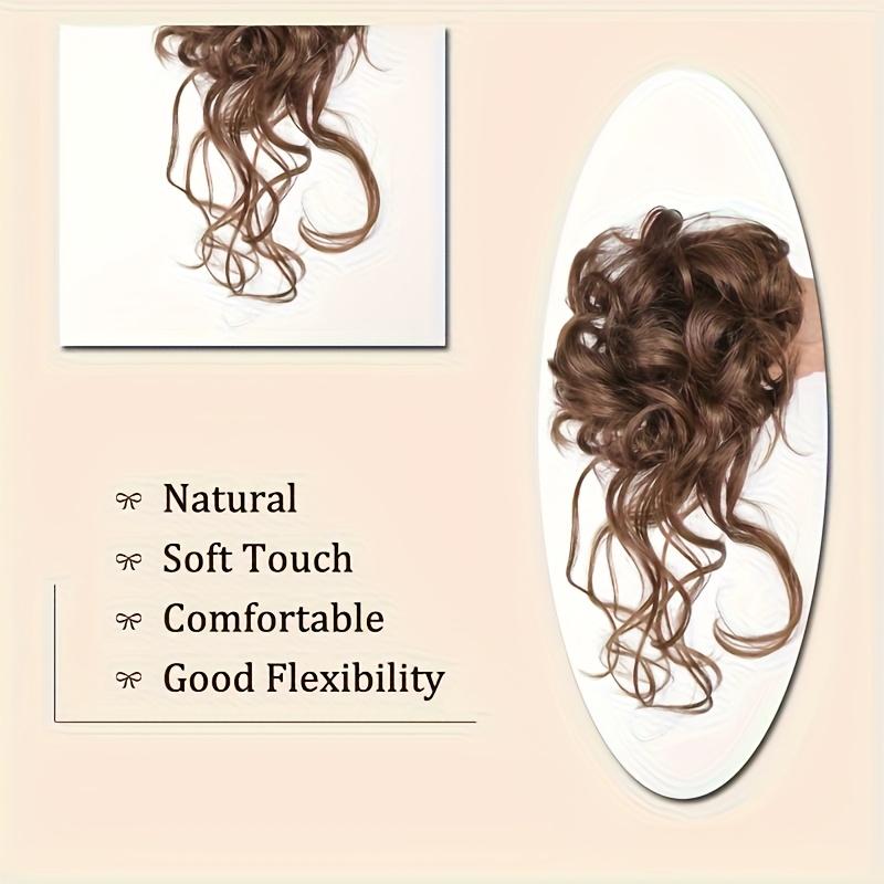 Aosiwig Synthetic Hair Bun Chignon Messy Curly Hair Band Elastic Scrunchy False Hair Pieces For Women Hairpins Black Brown