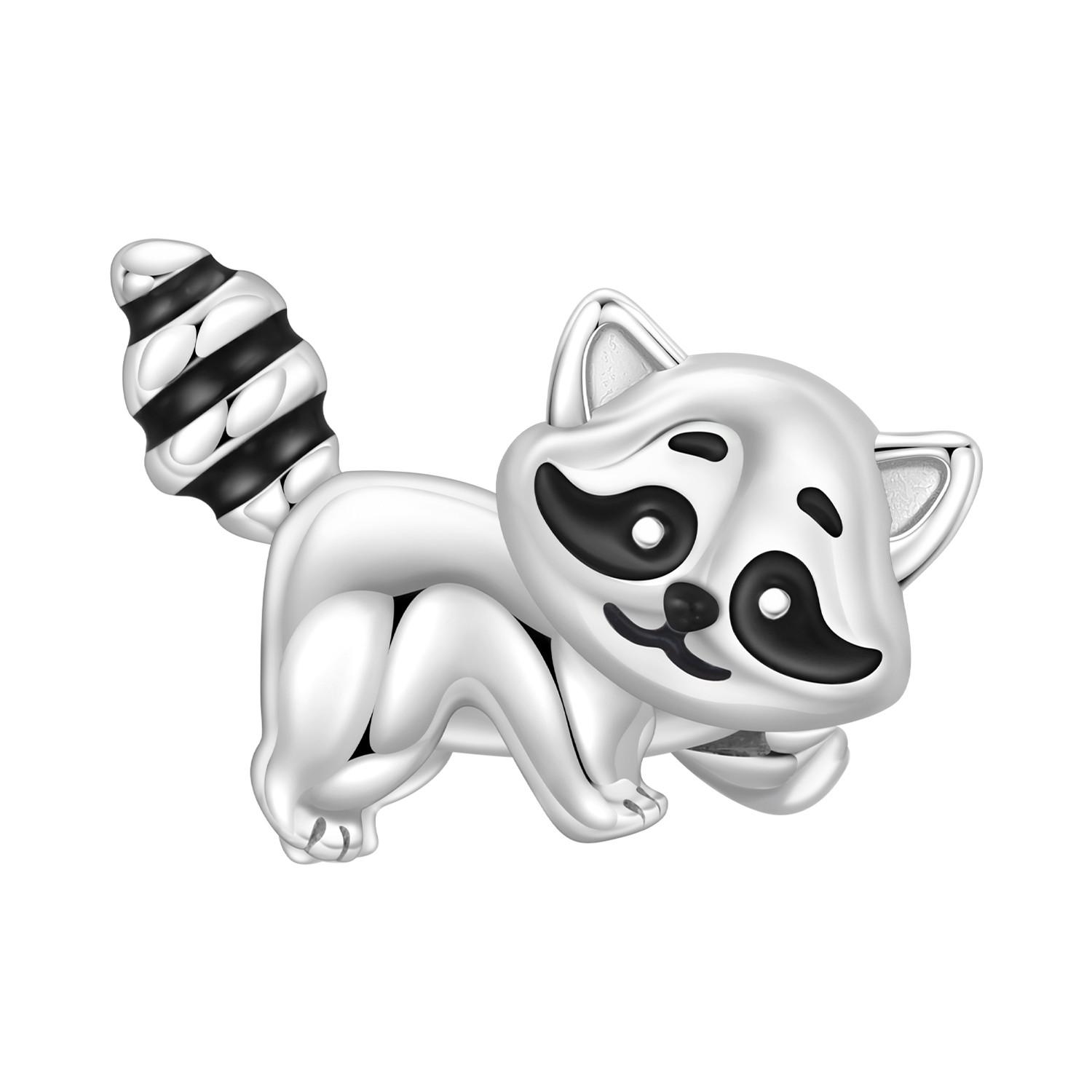 

PANPOKI Copper Metal Cute Raccoon Animal Bead Components Authentic Original Pendant Bead Components Bracelet High Quality Fine Jewelry Charm Bead
