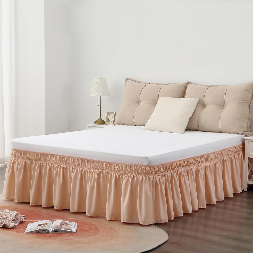 Elastic Bed Skirt Solid Color Ruffled Bed Skirt Elastic Bed Skirt Multiple Colors Multiple Sizes