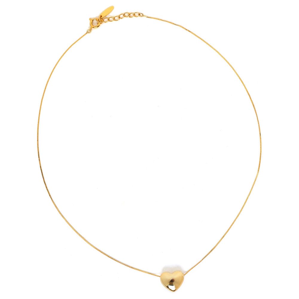 [MELODY] [Melody Accessories] Necklace, Made In Japan, K18GP Metal Heart Pendant Jewelry, Mirror Ball (Gold Color)