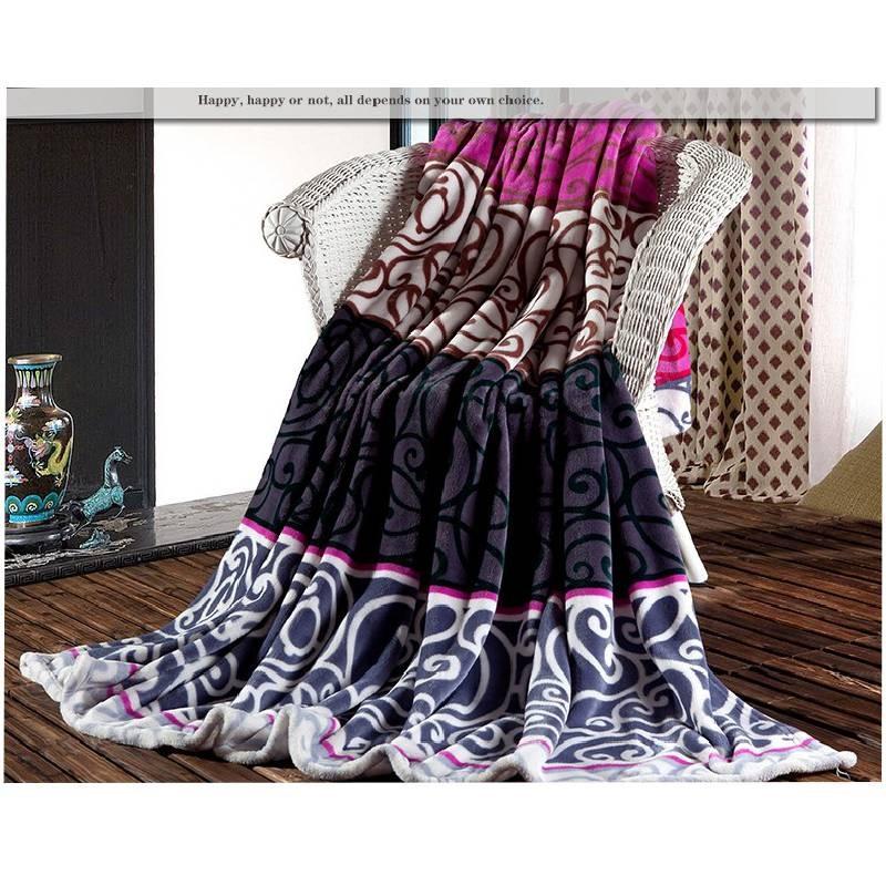 Coral Fleece Lightweight Blanket Durable Fabric Modern Style Bed Couch Supplies