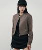 Arrayed [Non-Fade] Vertical Biker Crop Denim Jacket [Indigo]