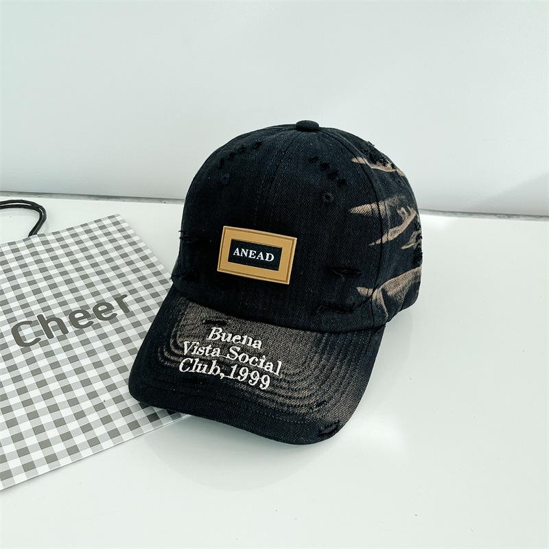 New Soft Top Letter Splicing Baseball Hat for Women Casual Spring and Summer Korean Version Versatile Wide Hat Brim Baseball Hat for Men