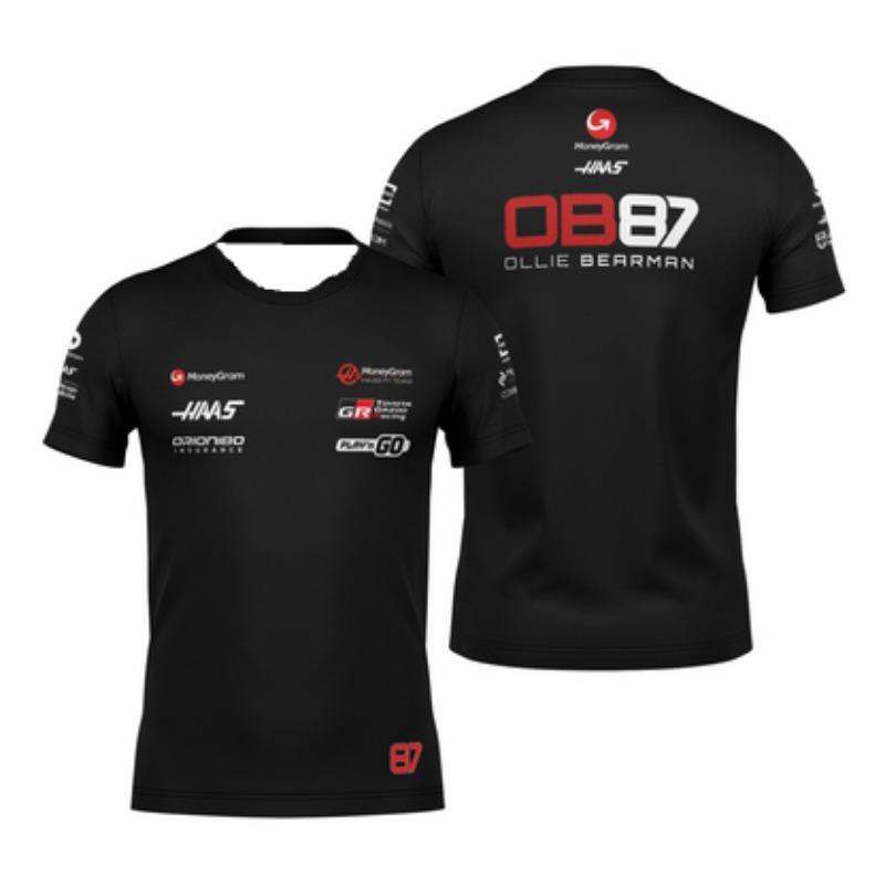 Haas Black Team 3D Printed T-Shirt 2025 New Men's and Women's Sports Fashion Tshirt Summer Casual Short Sleeve kids T-Shirts Top