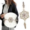 Vintage Hollow Flower Women Double-End Clamp Sweter Shirt Collar Cardigan Clip