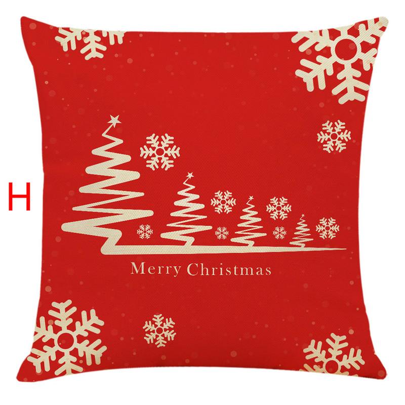 Christmas Pillow Cover Cotton Linen Cushion Cover Home Decoration Sofa Pillow Cover 45 * 45cm