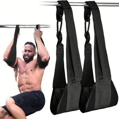 Fitness Abdominal Belt for Pull-Up Bars and Core Strength Training Thick Padded Arm Straps Suitable for Ab Swing with 2 Rust-Resistant Carabiners