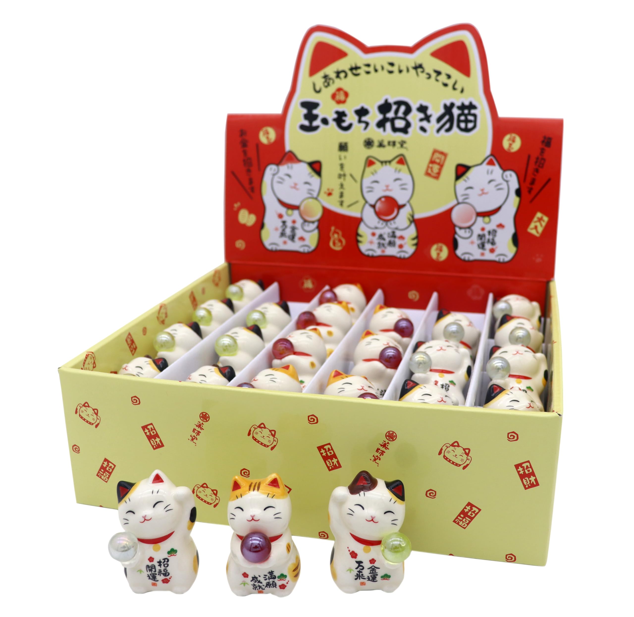 

Набор для дисплея Yakushi Kiln с моти Сайтама на удачу Манэки-нэко (24 шт.) (с наклейками)