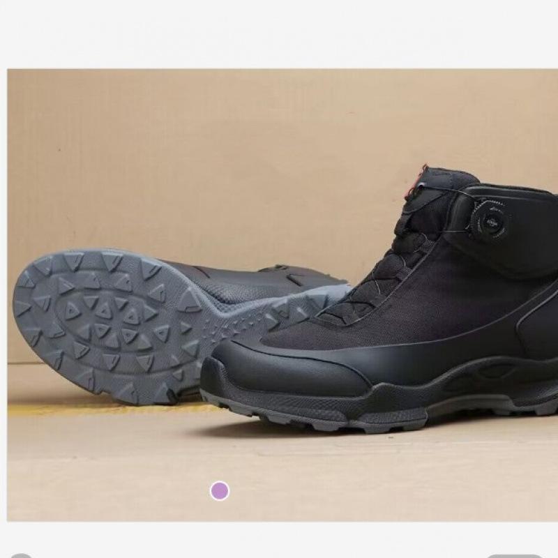 

New genuine spring and autumn men s boots outdoor mountaineering boots non-slip and wear-resistant tooling boots men s automatic shoelaces shoes 46 чорний