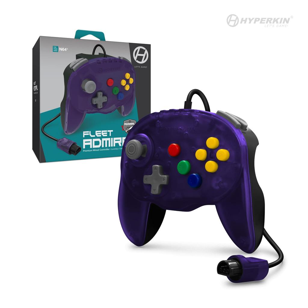 Hyperkin N64® Wired Controller Original Port Fleet Admiral Hyperkin Fleet Admiral N64 Wired Controller Purple