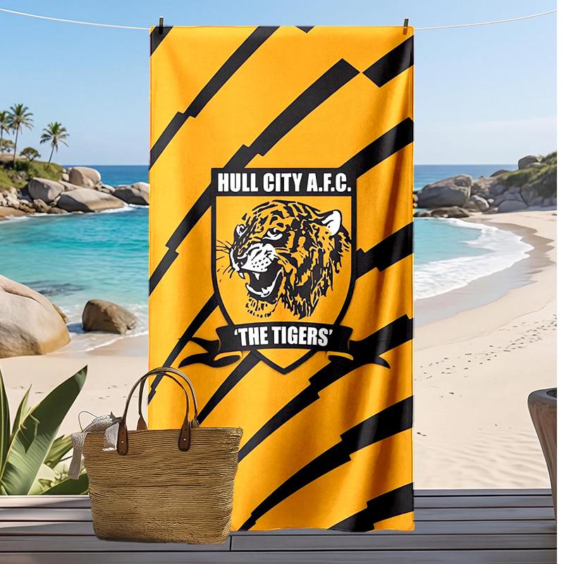 Hull FC Aufdruck Strandtuch Weich Tragbar Schnell?Trockenes Handtuch für Pool Sommerurlaub Outdoor Sport
