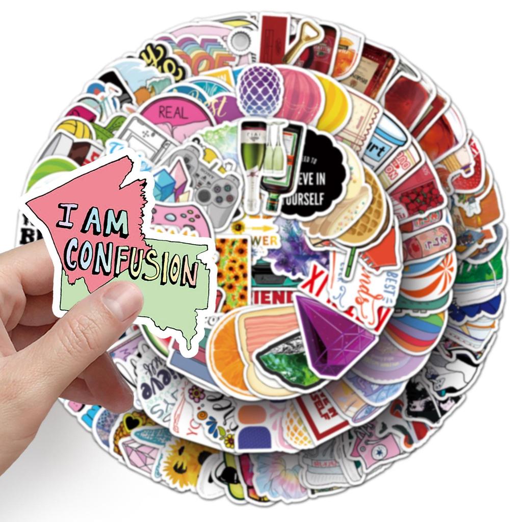 607 Trendy Cartoon Graffiti Stickers: Creative, Waterproof Decorations for Journals, Storage Boxes, and Water Bottles