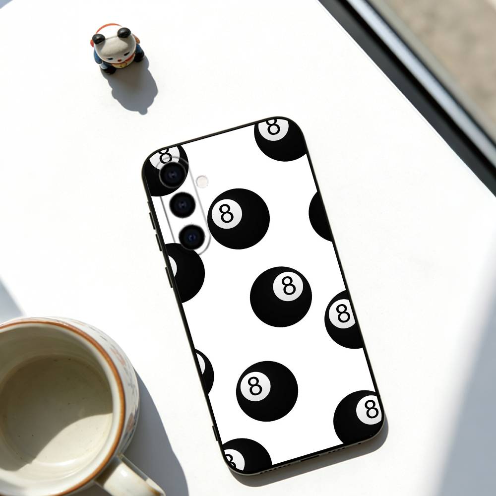 

Lucky Number 8 Pattern Phone Case For Samsung Galaxy A73,A72,A71,A70,A53,A52,A51,Soft Black Cover Samsung a51 4g
