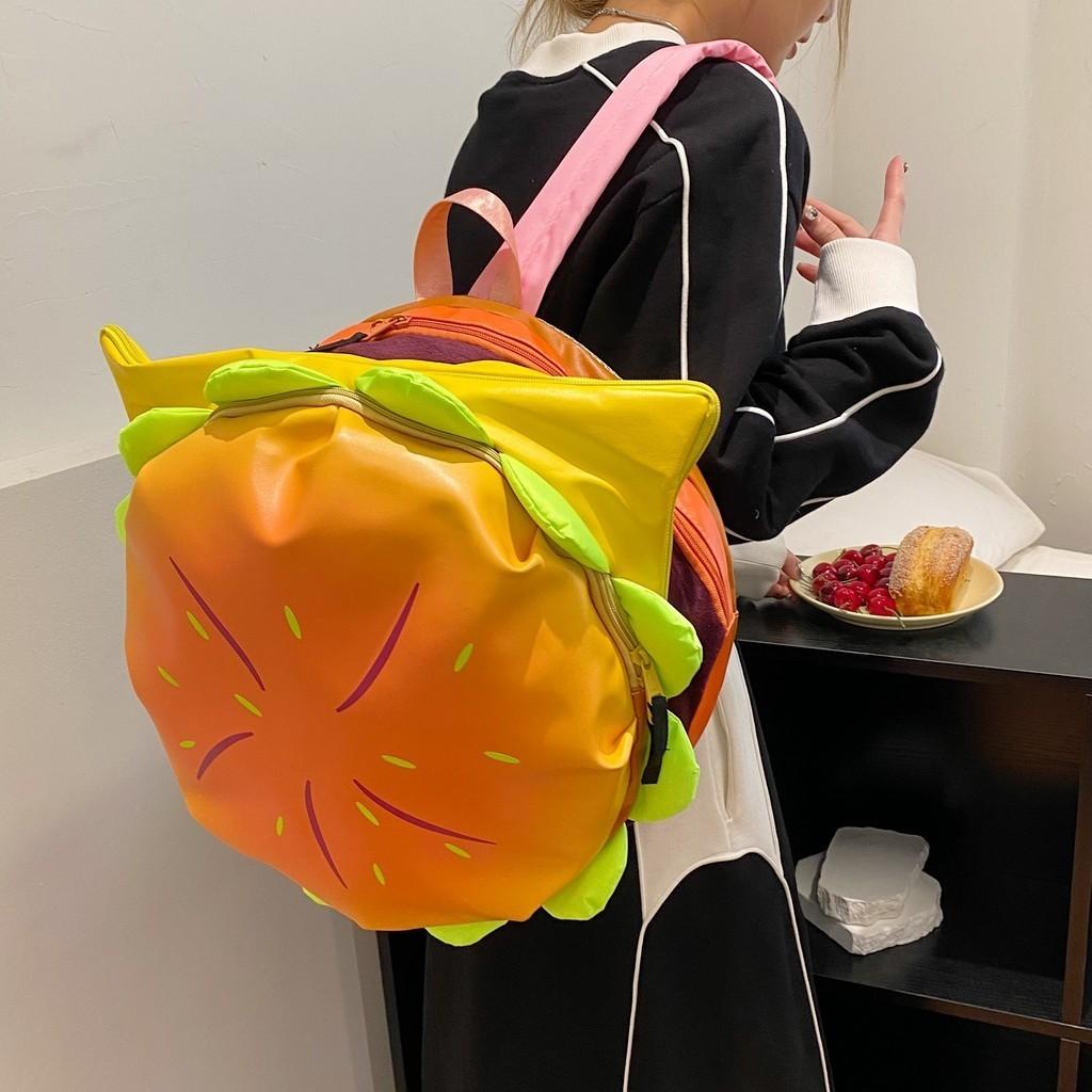 

2023 New Personality Backpack Han Edition Large Capacity Multi-layer Hamburger Bag Outdoor Waterproof Parent-child Backpack