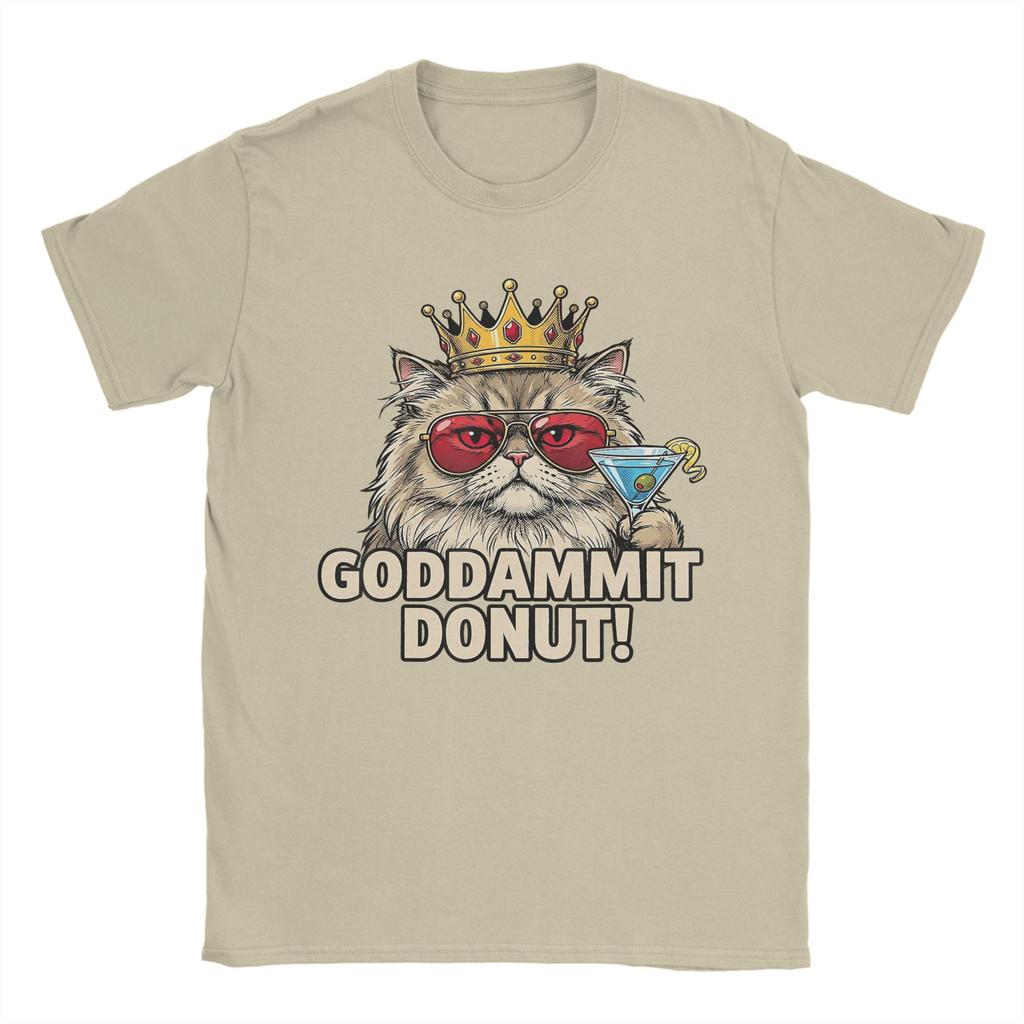 Donut Princess Cat Meme TShirt Summer  Harajuku TShirts Man Cotton O Neck Oversized Tees Short Sleeves Street Style Tshirt