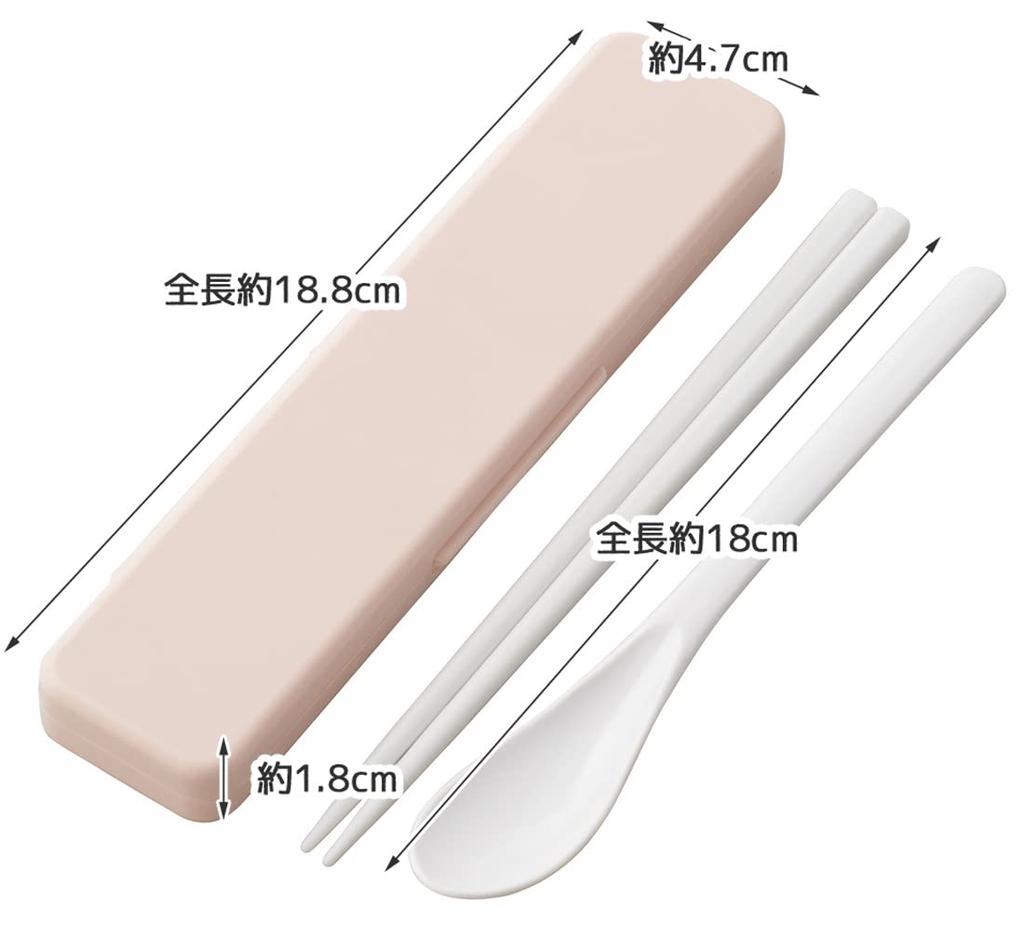Skater Chopsticks and Spoon Combo Bento Adult Silent Silicone Made in Dull Set, 18cm, Antibacterial, Box, Size, Cushions, Japan, Pink, 18cm,