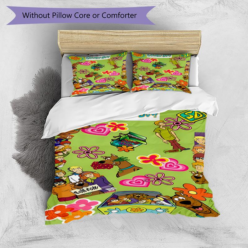 3pcs Duvet Cover Set (1*Duvet Cover + 2*Pillowcase, Without Core), Scooby Print Bedding Set, Bedroom Decor, All‑Season, Birthday Gift
