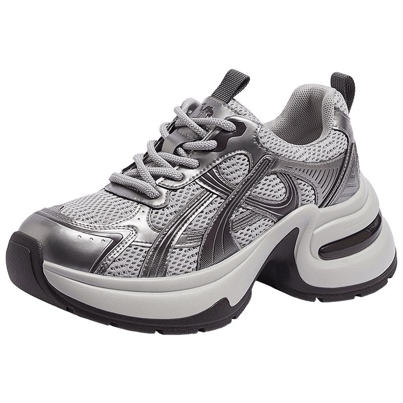 CAMEL Women s Silver Shark Dad Shoes 38