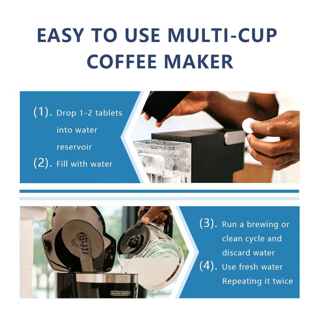 Coffee Machine Cleaning Tablets Remove Coffee Oils Calcium Deposits and Residue 15 Count of Effervescent Tablets