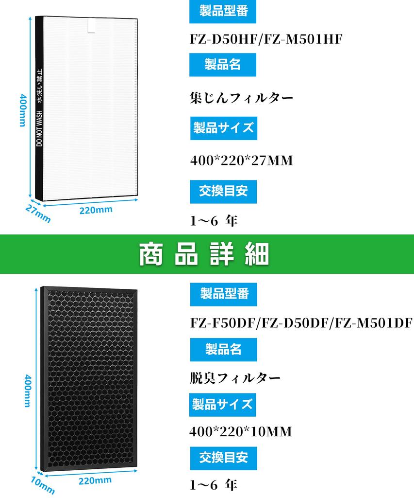 MRICH Sharp Air Purifier Replacement Filter KC-Series Dust Deodorizing Humidifier Compatible