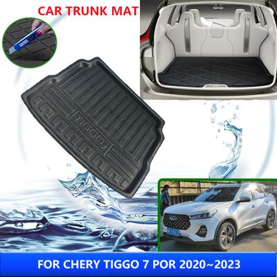 Car Rear Trunk Mats For Chery Tiggo 7 Por 2024 2024 Plus 2024 2020 Anti UV Sun Shade Anti-slip Pad Interior Carpet Accessories
