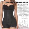 Plus Size European & American Shaping Bodysuit: Chest Support, Crotchless, Four-Row Hook, Strong Compression for Slimming