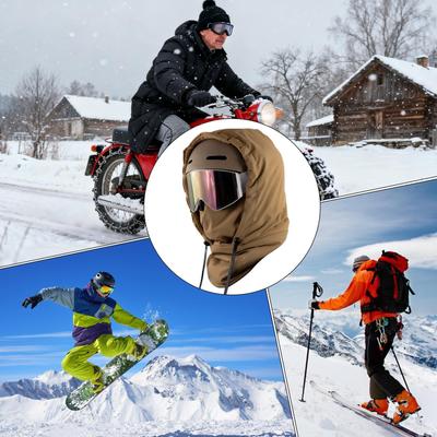 Ski Face Cover Windproof Thermal Waterproof Thickened Motorcycle Warm Head Cover For Riding Hiking Running Driving Snowboarding