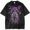 Anime T Shirt Men Women Washed Cotton Short Sleeve Graphic Print Japanese Streetwear Casual Summer Tops