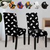 Halloween Dining Chair Cover Wear-Resistant Durable Dustproof Pet-Proof Elastic Chair Cover Holiday Party Decor Chair Protector