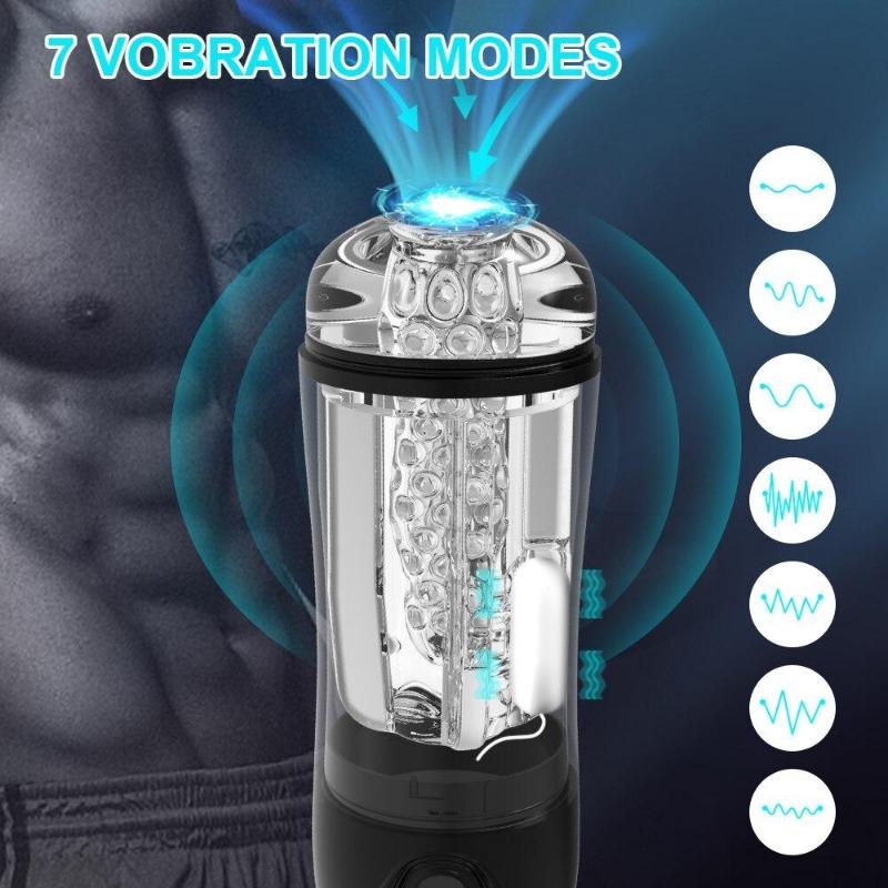Transparent Powerful Sucking Male Masturbator Automatic Vagina Masturbation Sex Toys for Men Goods for Adult Electric Mastubator