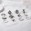 Vintage Elephant Leaf Ring Set Combination 12-piece Joint Ring Ring