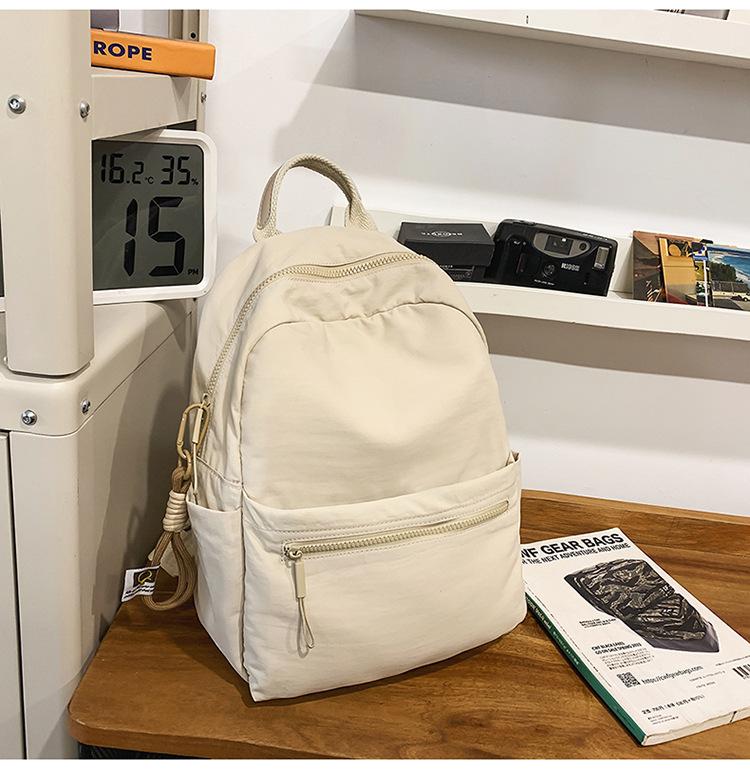 Schoolbag simple casual mini backpack women's 1011 new fashionable solid color small bag small fresh student travel backpack