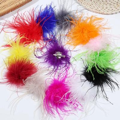 Natural Feather Ostrich Feather Brooch Lightweight Sweater Coat Pin 2024 Coat Brooches for Women