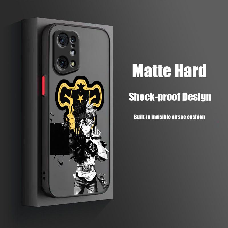 Black Clover Anime Cool For OPPO A98 A96 A94 A93 A78 A77S A76 A74 A73 A72 A57E S A56S Frosted Translucent Phone Case