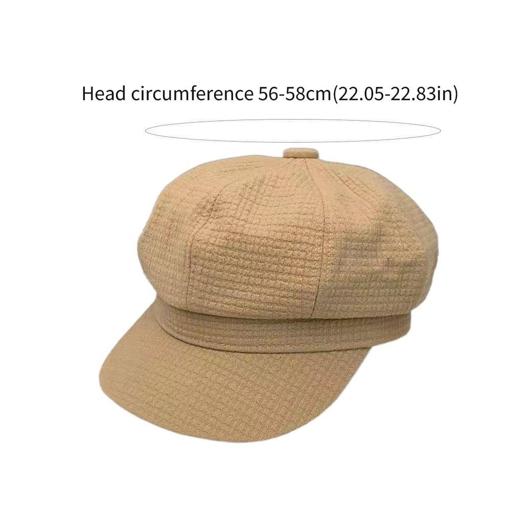 Winter Accessories Newsboy Hat Octagonal Buckets Hat High-rise Style Women Berets  Female Wear