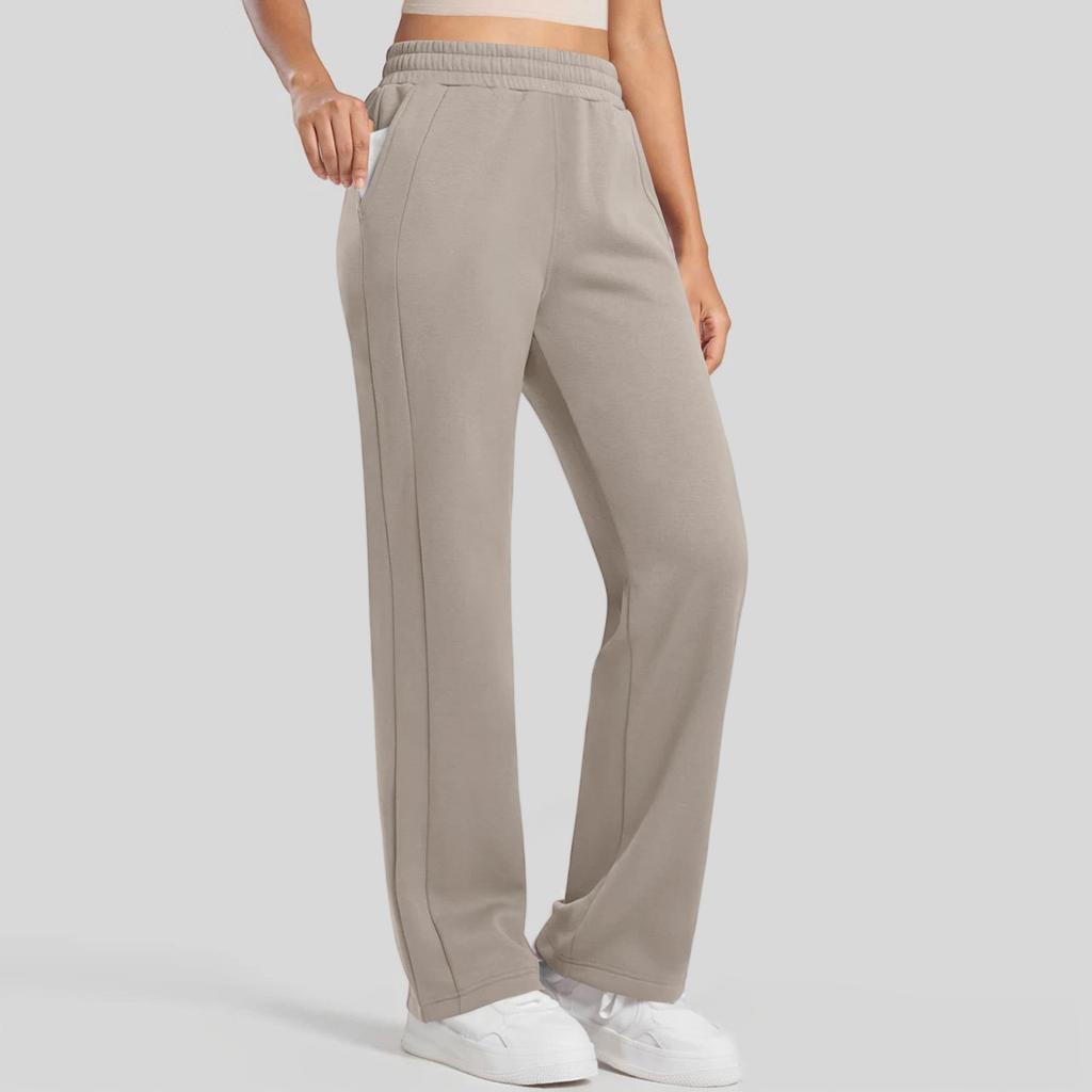 Women's Wide Leg Sweatpants Fall High Waisted  Pants Drawstring Workout Joggers With Pockets