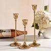 Vintage Gold Metal Tapered Candle Holders, Modern High Pedestal Candle Stand Decor, Tabletop Centerpiece For Wedding Party Dining