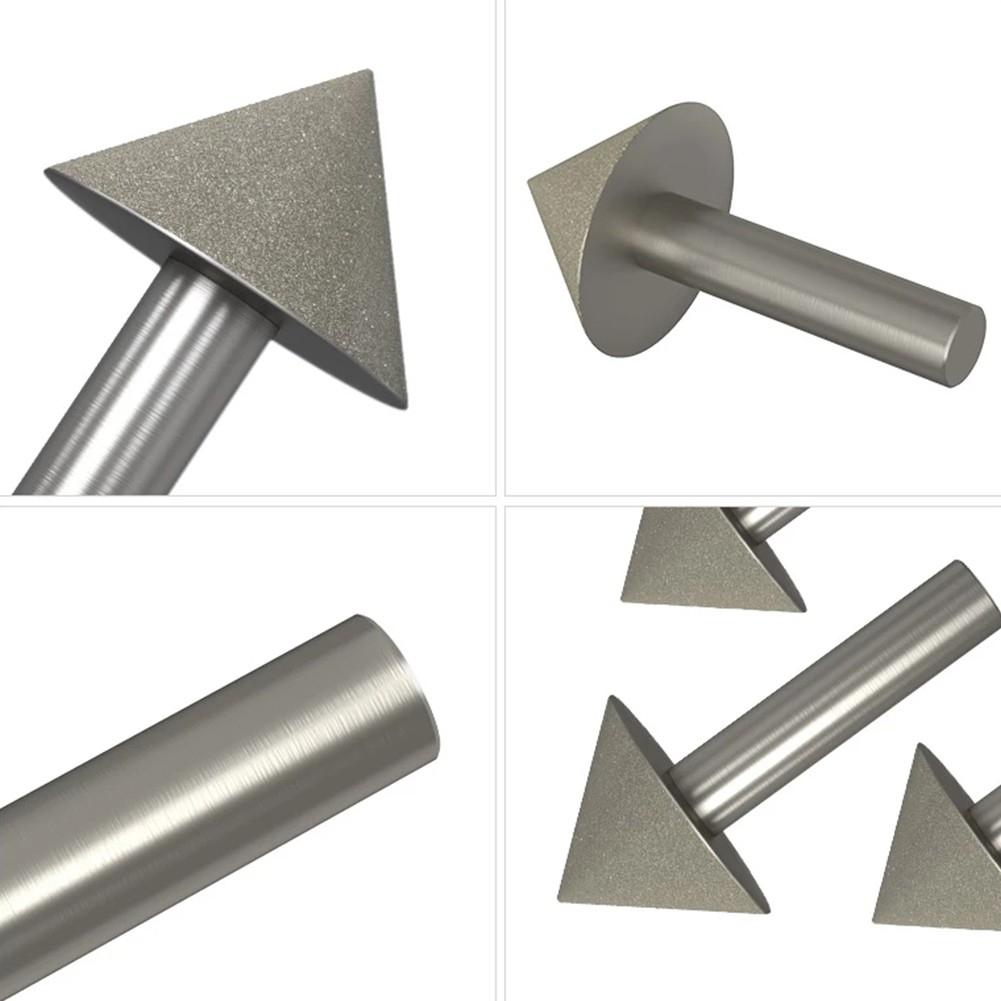 Power Tool-1Pcs Electroplated Diamond Cone Chamfer Grinding Head Stone Glass Chamfering